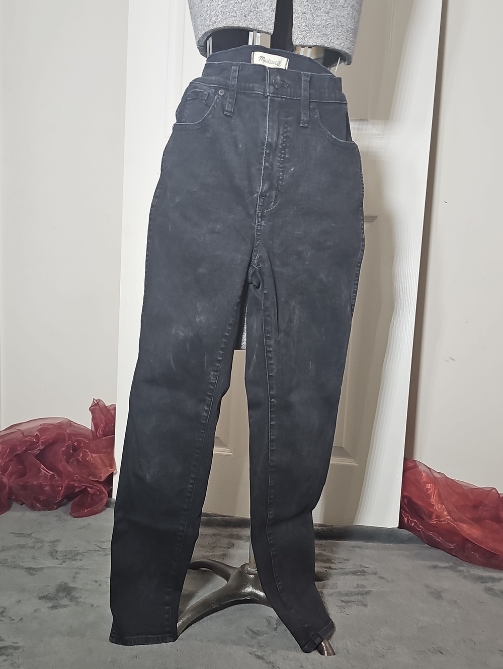 Madewell 10-Inch High-Rise Skinny Jeans Washed Black Size 28